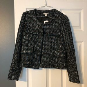 Pleione black and teal blazer